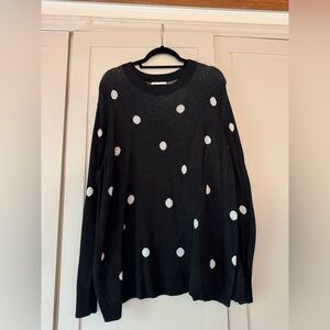 Ava & Viv Black and White Polka Dot Sweater